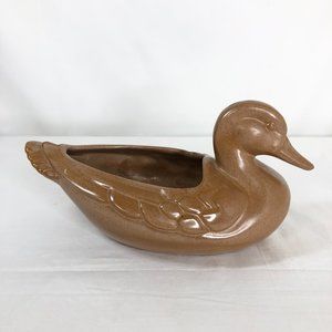 Vintage Frankoma Mallard Duck Planter 208A Brown Studio Art Pottery MCM